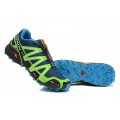 Salomon Speedcross 3 CS Trail Running In Blue Fluorescent Green Shoe For Men