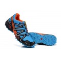 Salomon Speedcross 3 CS Trail Running In Blue Orange Silver Shoe For Men