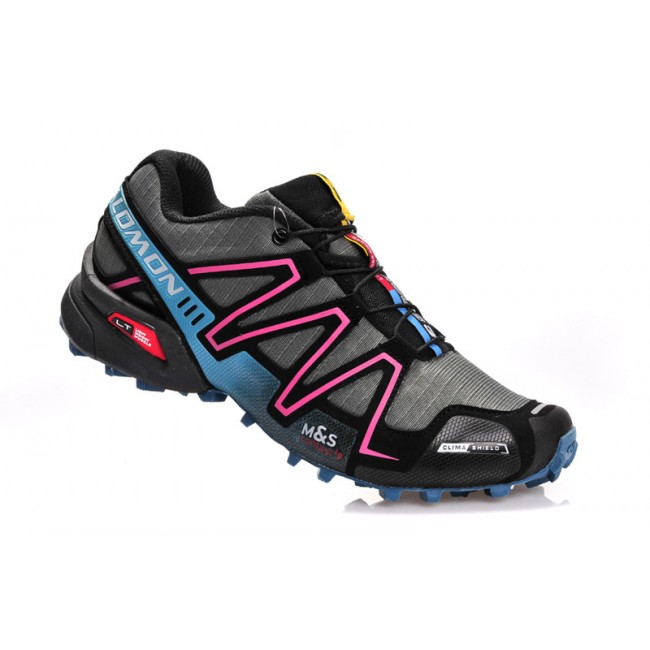 Salomon CS Trail Running In Gray Rose Red Shoe For Men-Salomon Speedcross 3 CS Classic Fashion Trend