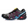Salomon Speedcross 3 CS Trail Running In Gray Rose Red Shoe For Men