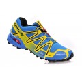 Salomon Speedcross 3 CS Trail Running In Light Blue Yellow Shoe For Men