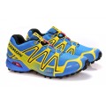 Salomon Speedcross 3 CS Trail Running In Light Blue Yellow Shoe For Men