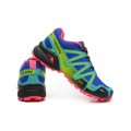Salomon Speedcross 3 CS Trail Running In Blue Green Shoe For Women