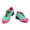 Salomon Speedcross 3 CS Trail Running In Blue Green Pink Shoe For Women