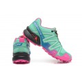 Salomon Speedcross 3 CS Trail Running In Blue Green Pink Shoe For Women