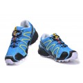 Salomon Speedcross 3 CS Trail Running In Blue Yellow Black Shoe For Women