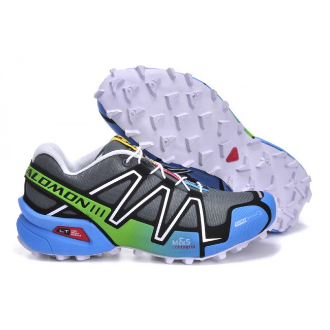 Salomon Speedcross 3 CS Trail Running In Gray Blue Shoe For Women