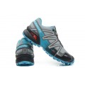 Salomon Speedcross 3 CS Trail Running In Grey Lack Blue Shoe For Women