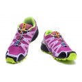 Salomon Speedcross 3 CS Trail Running In Purple Fluorescent Green Shoe For Women