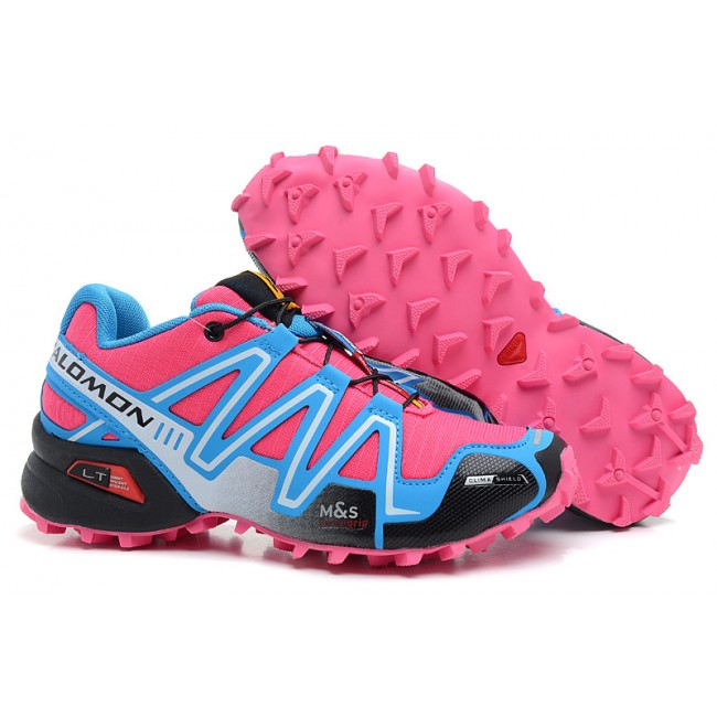 Salomon Speedcross 3 CS Trail Running In Sky Blue Rose Red Shoe For Women