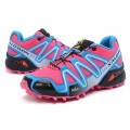 Salomon Speedcross 3 CS Trail Running In Sky Blue Rose Red Shoe For Women