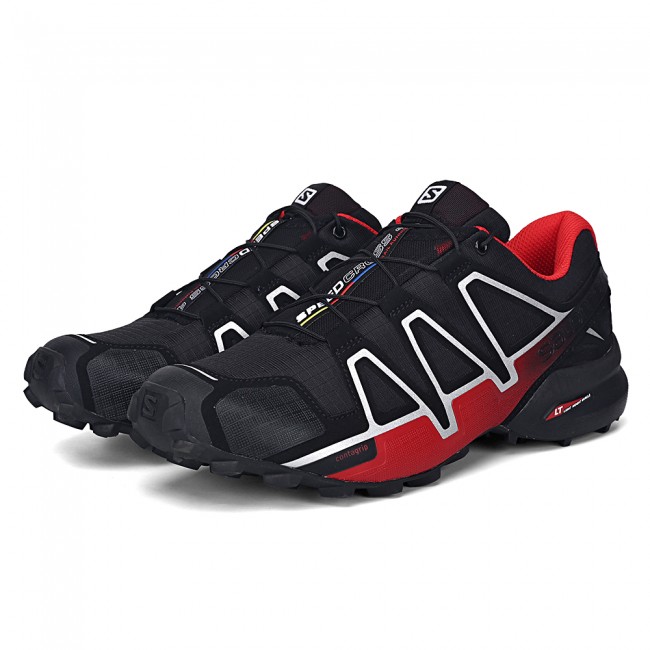 Grand scheidsrechter Op grote schaal Salomon Speedcross 4 Trail Running In Black Red Shoe For Men-Best Salomon  Speedcross 4