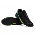 Salomon Speedcross 4 Trail Running In Black Yellow Green Shoe For Men