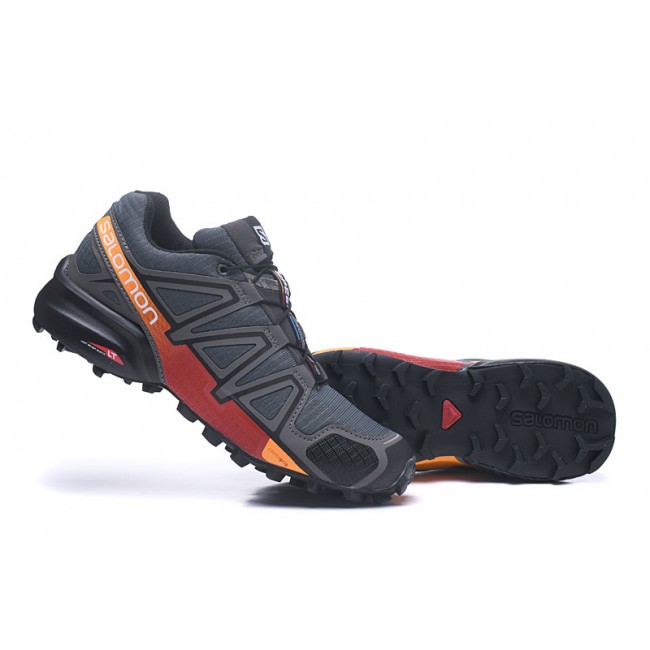 Speedcross 4 Trail Running In Gray Red Shoe For Men-Salomon Speedcross 3d pro