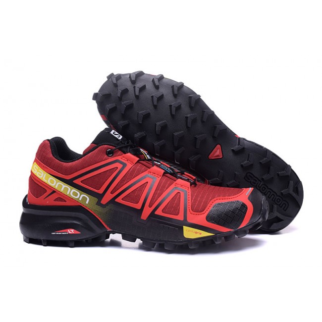 Salomon Speedcross 4 Trail Running In Red Black Shoe For Men