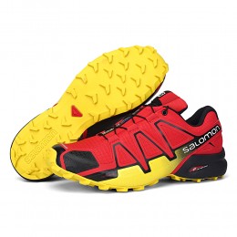 Salomon Speedcross 4 Trail Running In Red Yellow Shoe For Men