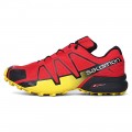 Salomon Speedcross 4 Trail Running In Red Yellow Shoe For Men
