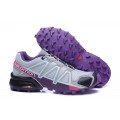 Salomon Speedcross 4 Trail Running In Grey Purple Shoe For Women