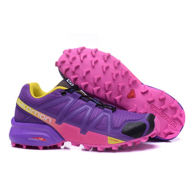Salomon Speedcross 4 Trail Running In Purple Rose Red Shoe For Women