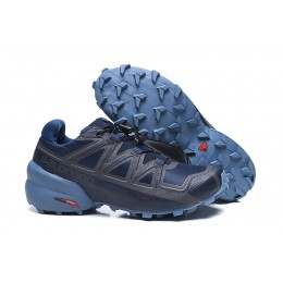 Salomon Speedcross 5 GTX Trail Running In Deep Blue Gray Shoe For Men