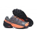 Salomon Speedcross 5 GTX Trail Running In Gray Orange Shoe For Men