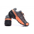 Salomon Speedcross 5 GTX Trail Running In Gray Orange Shoe For Men