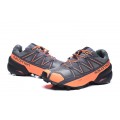 Salomon Speedcross 5 GTX Trail Running In Gray Orange Shoe For Men