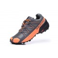 Salomon Speedcross 5 GTX Trail Running In Gray Orange Shoe For Men