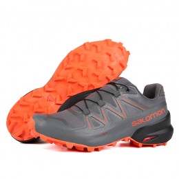 Salomon Speedcross 5 GTX Trail Running In Orange Gray Shoe For Men