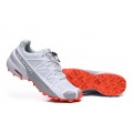 Salomon Speedcross 5 GTX Trail Running In White Grey Shoe For Men