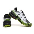 Salomon Speedcross 6 Trail Running Gray White Green Shoes For Men