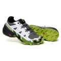 Salomon Speedcross 6 Trail Running Gray White Green Shoes For Men