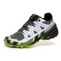 Salomon Speedcross 6 Trail Running Gray White Green Shoes For Men