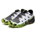 Salomon Speedcross 6 Trail Running Gray White Green Shoes For Men