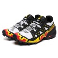 Salomon Speedcross 6 Trail Running White Black Yellow Shoes For Men