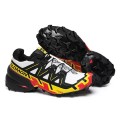 Salomon Speedcross 6 Trail Running White Black Yellow Shoes For Men