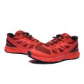 Salomon Vibe Trail Runners Sense Ride In Red Black Shoe For Men
